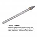 Uxcell Carbide Burrs Rotary Files Single Cut Tree With Ball Nose Tungsten Tip 8mm Cutting Head 6mm Shank 100mm 4-inch Length
