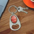 Graphics More Personalized Custom 1 Line Best Aunt Rose Background Keychain Chrome Metal Spinning Oval Bottle Opener
