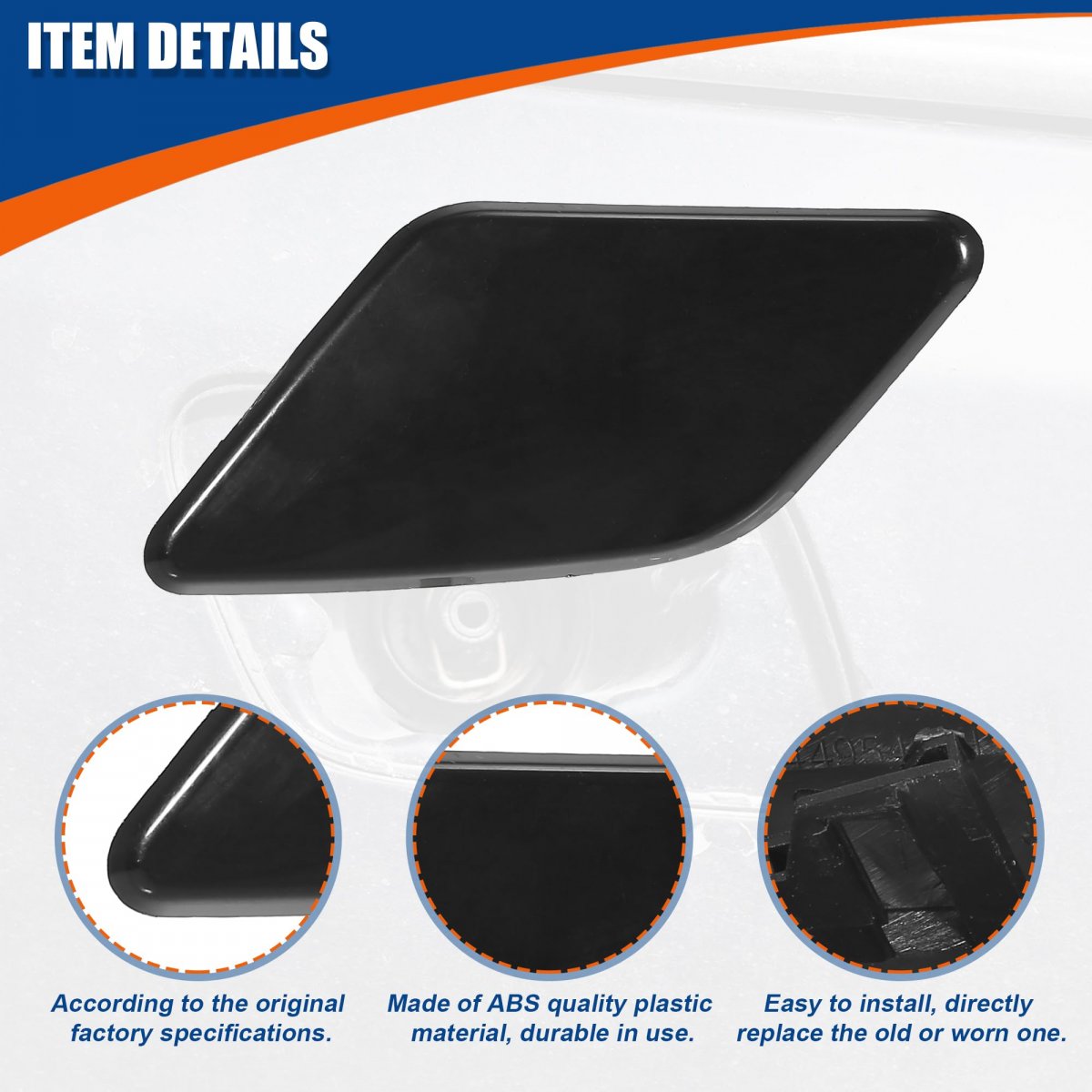 Left Side Bumper Headlight Washer Nozzle Cover Cap Trim Fit For Volvo V50 2008-2012