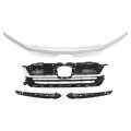 Hecasa Front Grille Compatible With 2019-2021 Honda Pilot Grill W Chrome Trim Plastic Black Silvery Replacemant For Ho1210158