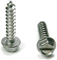 Slotted Hex Washer Head Sheet Metal Screws 18 Stainless Steel 8 X 1 75 In Type 17 Point 25 Pack 