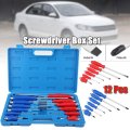 12-pc Mechanics Slotted Screwdriver Box Set With -thru Handle Shaft Kit