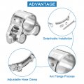 Uxcell 2pcs T-bolt Hose Clamp Working Range 17-19mm 304 Stainless Steel Intake Intercooler Clamps Adjustable Tube For Tubes