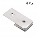 Uxcell Stainless Steel 180 Degree Glass Clamp 6pcs For 8-12mm Thickness Single Side Square Frameless Corner Bracket Clip Shower