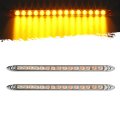 Partsam 2pcs 12 Amber Led Trailer Light Bar 15-2835-smd Clear Lens With Chrome Bezel Sealed Thin Turn Signal Marker