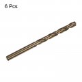 Uxcell 6pcs 6 9mm Drilling Dia Straight Shank High-speed Steel Cobalt Metric Twist Drill Bit Rotary Tool