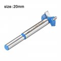 Uxcell Forstner Wood Boring Drill Bit 20mm Dia Hole Saw Carbide Alloy Steel Tip Round Shank Cutting For Hinge Plywood Tool Blue