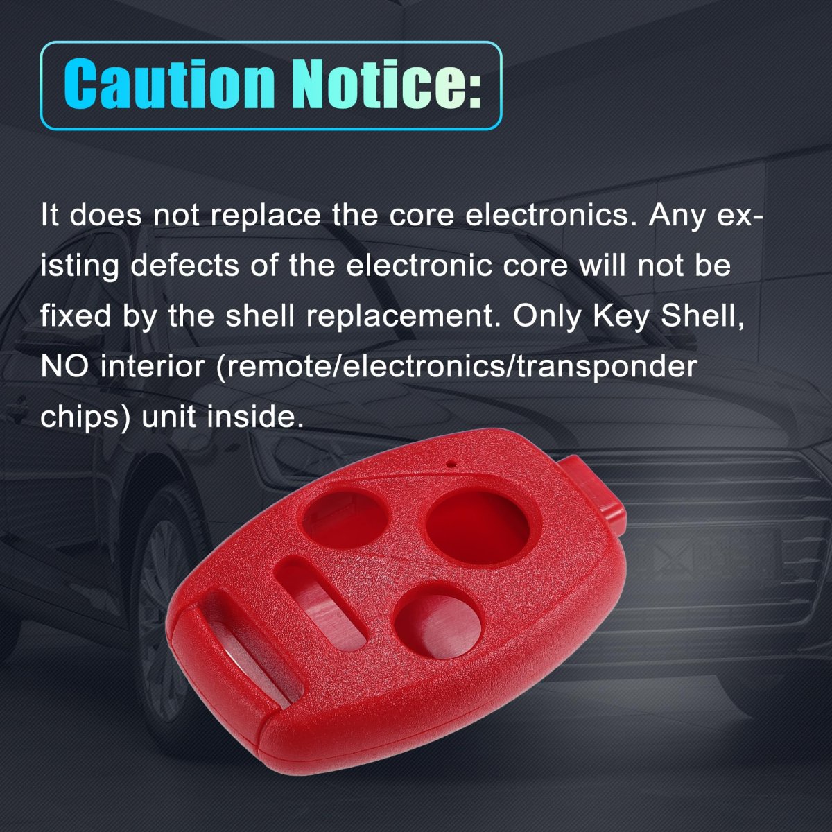 4 Buttons Keyless Entry Remote Key Fob Shell Case Kit For Honda Cr-v Pilot Civic Accord With Mini Screwdriver Red