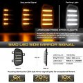 Vipmotoz Sequential Amber Led Side View Mirror Turn Signal Lights Compatible With 2019-2022 Chevrolet Silverado Gmc Sierra 1500