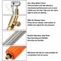 X Autohaux 1 Pcs 6 3 Flexible Tire Inflator Hose Adapter M6 Thread Size Air Chuck With For Standard Valve Fine Release