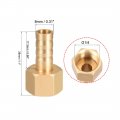Uxcell Brass Hose Barb Fitting Connector 8mm G1 4 Female Thread Pipe Adapter 5pcs
