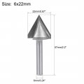 Uxcell 60 Degree V-groove Router Bit 22mm Dia With 6mm Shank Titanium Steel Tipped V Grooving Gray