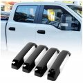 Hecasa 4pcs Exterior Door Handle Covers For 2015-2022 Ford F150 F250 F350 F450 W O Smart Keyhole Abs Plastic Black 