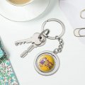 Graphics More Mike The Fighting Tiger Lsu Keychain Spinning Round Chrome Plated Metal