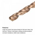 Uxcell Twist Drill Bit 3mm Jobber Nanoscale Titanium Coated K35 Tungsten Carbide Straight Shank 80mm Length For Drilling