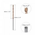 Uxcell Twist Drill Bit 3mm Jobber Nanoscale Titanium Coated K35 Tungsten Carbide Straight Shank 80mm Length For Drilling