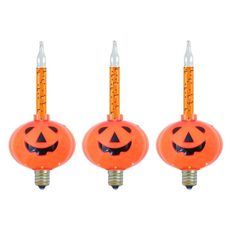 Novelty Lights 3 Halloween Pumpkin Bubble Light Replacement Pack Orange Liquid