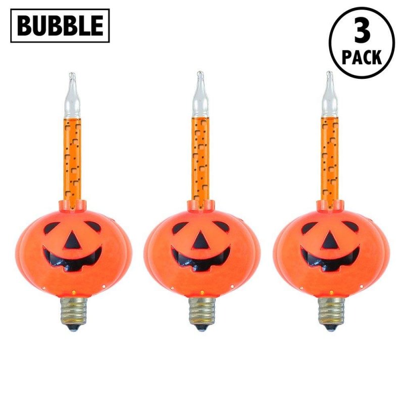 Novelty Lights 3 Halloween Pumpkin Bubble Light Replacement Pack Orange Liquid