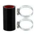 1 Set 30mm 18 Id 76mm 2 99 Length 0 Degree Black Red Car Silicone Hose With Clamps Coolant Universal 