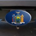 New York State Flag Oval Tow Trailer Hitch Cover Plug Insert