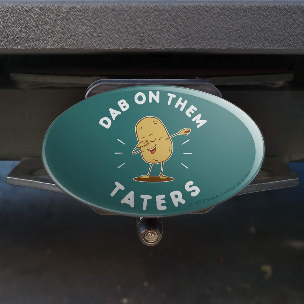Dab On Them Taters Haters Funny Oval Tow Trailer Hitch Cover Plug Insert For 2 In Receivers Black Abs Plastic With Uv Resistant