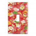 Messy Sandwich Pattern Bread Cheese Bacon Lettuce Egg Food Plastic Wall Decor Toggle Light Switch Plate Cover 
