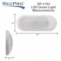 Recpro Rv 12v Led Dome Light With Switch Surface Mount 5