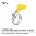 Uxcell Worm Gear Hose Clamp 24pcs 5 8 1 Key Type Adjustable Stainless Steel Clamps With Plastic Handle For Securing
