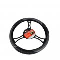 Universal Fit Racing Design Steering Wheel Cover Smooth Gray With Black Bead Texture Mold