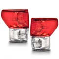 Tail Lights Pair W O Bulbs Harnesses For Toyota Tundra 2007-2013 To2800183 To2801183 Red Clear Lens Chrome Housing Rear Lamp 