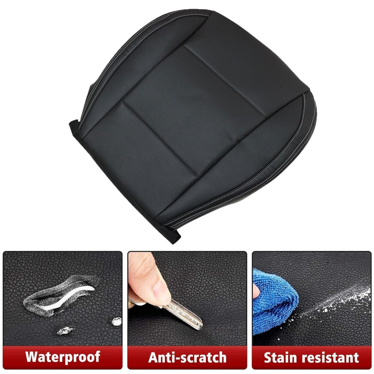 Front Driver Side Bottom And Top Lean Back Perforated Microfiber Leather Replacement Seat Covers For Subaru Outback Legacy 2015