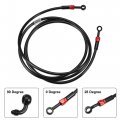 X Autohaux Brake Hose An3 28 90 Degree M10 Motorcycle Hydraulic Line Oil Pipe Fitting For Atv Motocross Racing Bike 240cm Black
