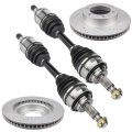 Cv Axle Drive Shafts Brake Rotor Kit For 2003-2014 Toyota Fj Cruiserrunner Tacoma 4 0l 2 7l 4 