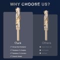 18 5mm Reduced Shank Drill Bit 1 2 In Round M2 High Speed Steel Gold Finish 135 Degrees Split Point For Hard Metal And
