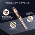 18 5mm Reduced Shank Drill Bit 1 2 In Round M2 High Speed Steel Gold Finish 135 Degrees Split Point For Hard Metal And