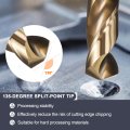 18 5mm Reduced Shank Drill Bit 1 2 In Round M2 High Speed Steel Gold Finish 135 Degrees Split Point For Hard Metal And