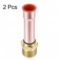 Uxcell Brass Pipe Fitting 3 4 Sae Flare Connector Male Thread Adapter With Copper Tube For Air Conditioner Hvac System Pack Of
