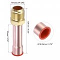 Uxcell Brass Pipe Fitting 3 4 Sae Flare Connector Male Thread Adapter With Copper Tube For Air Conditioner Hvac System Pack Of