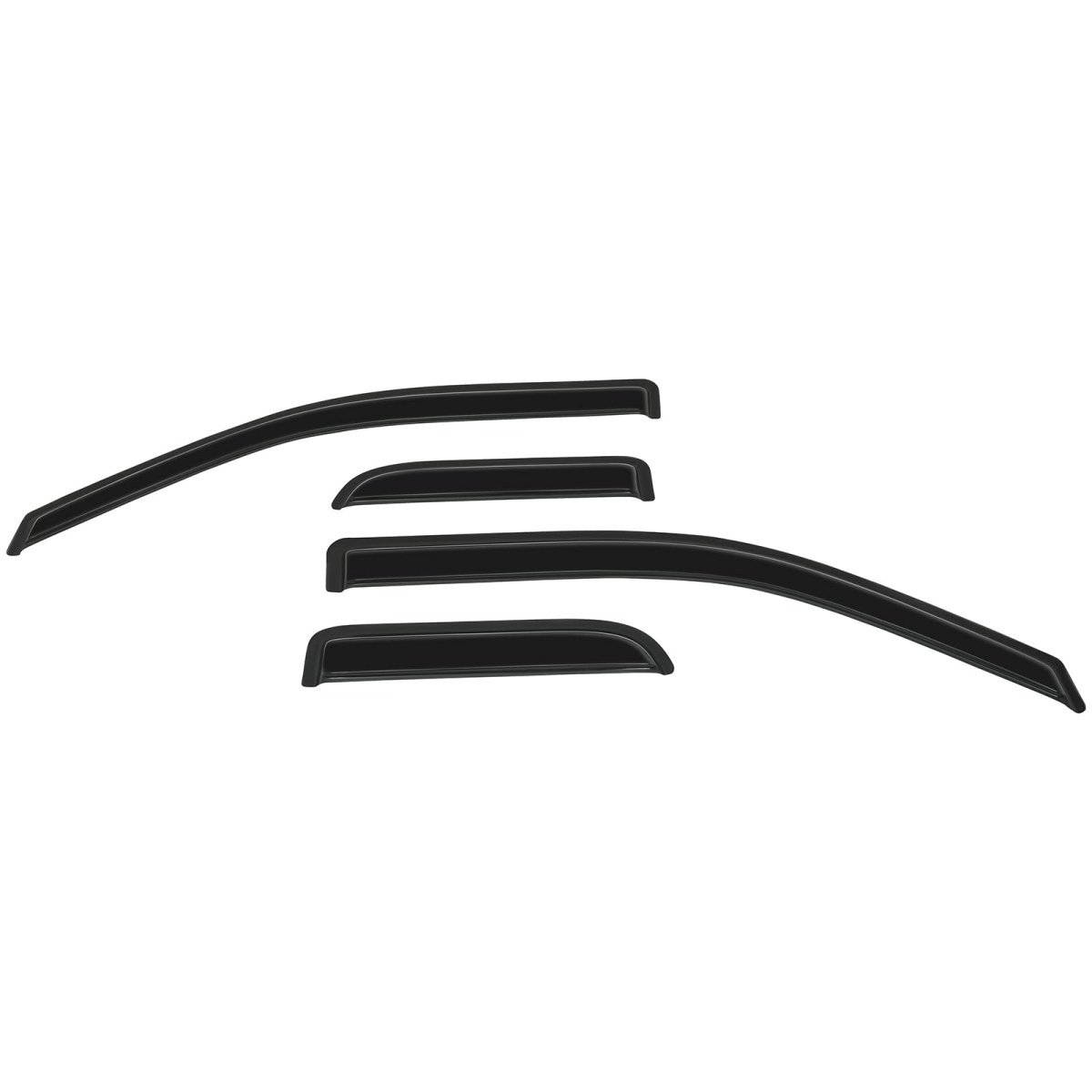 4pcs Side Window Deflectors Ford F-150 2009 To 2014 Outside Mount Rain Guards With Smoked Tint Tape On Shades For Fresh Air And