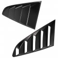 X Autohaux 1 Pair Car Rear Side Window Louvers Cover With 5 Vents Ford For Mustang 2015-2019 Black
