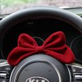 Cute Big Red Bow Car Dashboard Steering Wheel Cover Rear View Mirror Decoration Girly Accessories For Women Car-red