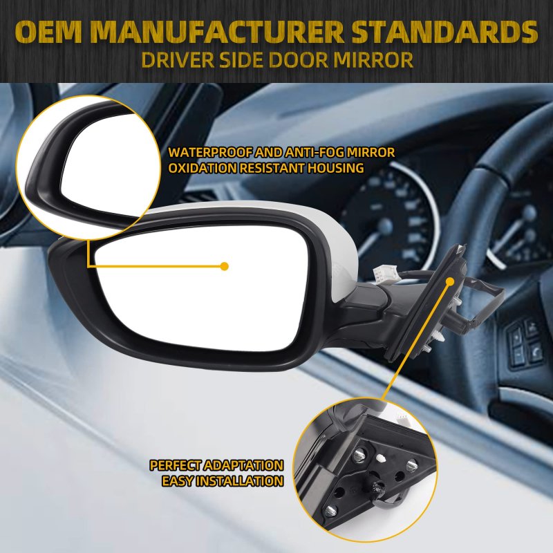 Left Driver Side Mirror For Honda Accord Lx Sport 1 5t 2018 2025 Platinum White Pearl Power Non Heated Replaces Ho1320328 76258