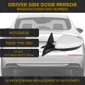 Left Driver Side Mirror For Honda Accord Lx Sport 1 5t 2018 2025 Platinum White Pearl Power Non Heated Replaces Ho1320328 76258
