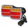 2pcs Magnetic Led Trailer Towing Light Kit 24ft Cable With 7 Pin Plug Fit For 5 Wire Systems Standard Rvs Campers Trucks Utes