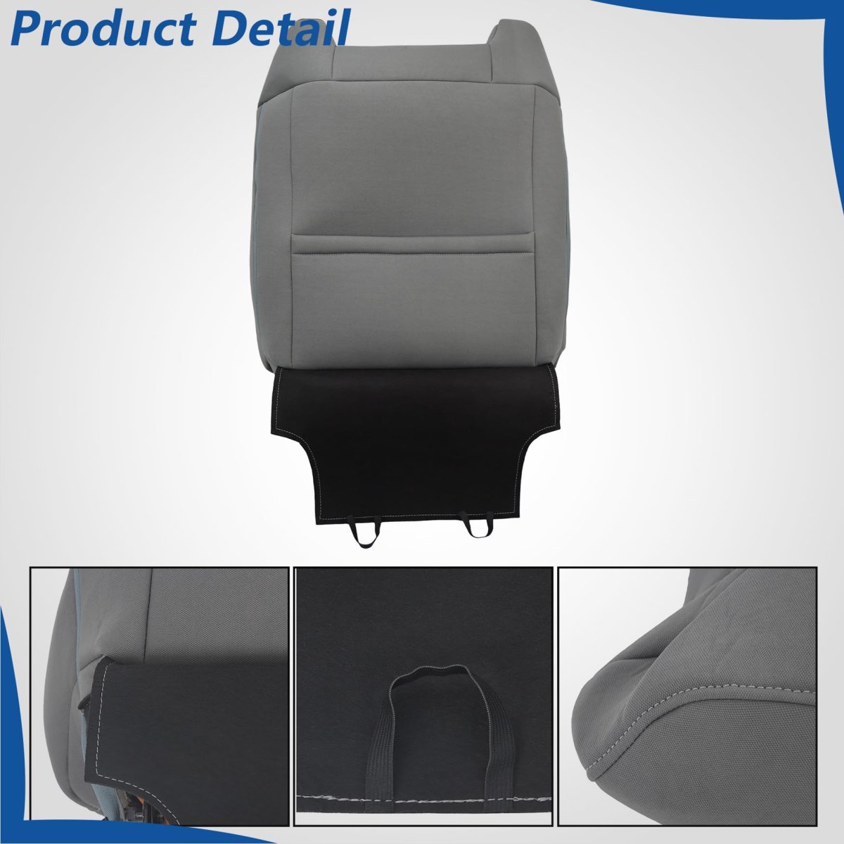 Cloth Front Driver Side Top Lean Back Seat Cover Gray-black Replacement For Tundra 2014-2021