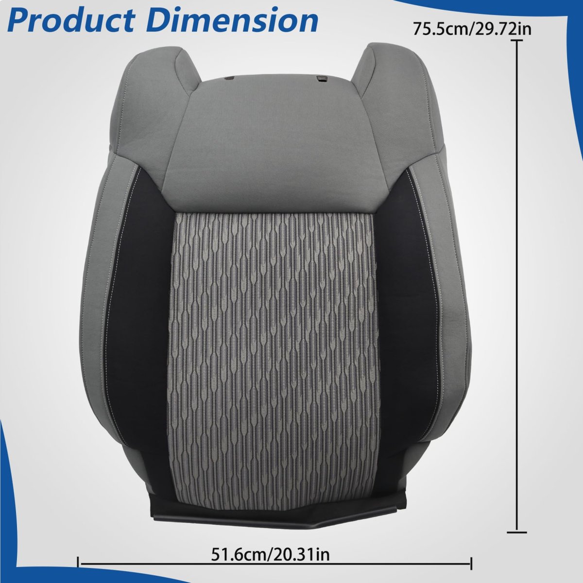 Cloth Front Driver Side Top Lean Back Seat Cover Gray-black Replacement For Tundra 2014-2021