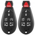 Ocpty 2x Uncut Keyless Entry Remote Control Key Fob Transmitter Replacement For Dodge Grand Caravan For Chrysler Town Country