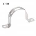 Uxcell 47mm 1 85 Rigid Pipe Strap 2 Hole Tube Straps 201 Stainless Steel Tension Clip Clamp 8pcs