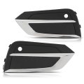 Fog Light Hole Cover Set Left Right Side For Volvo Xc60 2018 2019 2020 2021 31694538 31694538-5 Chrome Black 