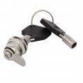 Uxcell 19mmx15mmx18mm Safety Keyed Tubular Cam Lock Locker Screw-on Type Silver Tone W 2 Socket Keys
